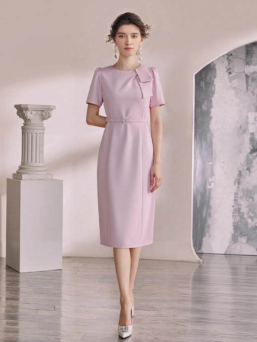 IWY/气质名媛高端精致职业装粉色连衣裙轻奢高级感美容院工作服WQ201 商品图2