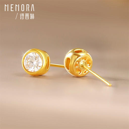【新品首发】闪耀泡泡耳钉 18k金经典百搭耳饰养耳小耳环MEMORA诗普琳KE301701（线上专供） 商品图3
