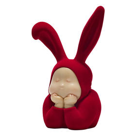稀奇艺术mini 植绒兔比比圣诞红