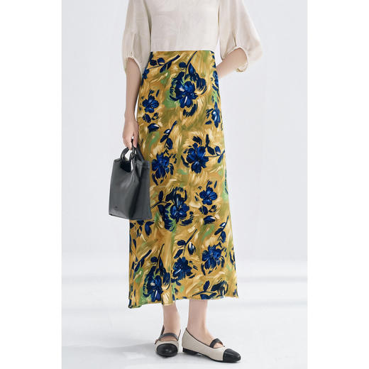 剩S/M/L/XL 米思阳2025夏季新款法式油画风碎花半身裙时尚通勤气质裙子女2130 商品图2