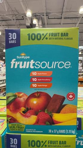 sunrype纯天然水果条果丹皮（苹果桃子10条+苹果草莓10条+苹果芒果10条）30条/盒 温哥华直邮