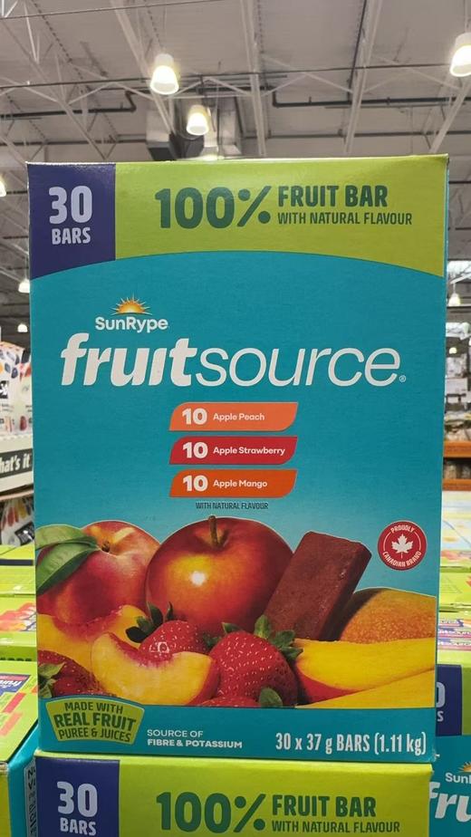 sunrype纯天然水果条果丹皮（苹果桃子10条+苹果草莓10条+苹果芒果10条）30条/盒 温哥华直邮 商品图0