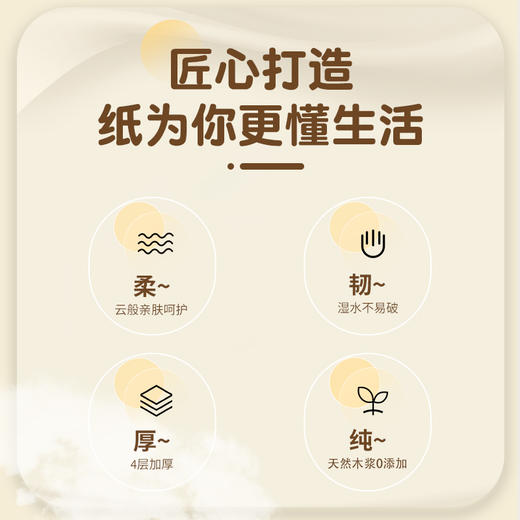 若禺采琪采系列软抽纸4层加厚360张/包原生木浆湿水可用柔软亲肤1件20包RR1301 商品图1