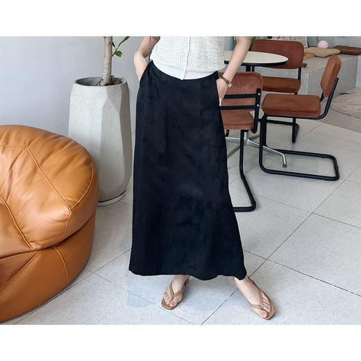 2507406   亚麻混纺 提花A字 长裙 国风气质 商品图1