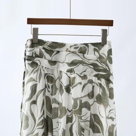 「自」全新升级【铂金会员321/天猫429/差价108】(95217)洛诗琳气质印花半身裙2025夏季新款天丝苎麻高腰显瘦A字裙 商品图1