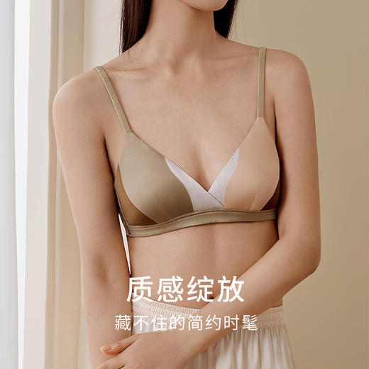 金三塔×敦煌联名里外桑蚕丝文胸缎面舒适无钢圈聚拢内衣女胸罩  NZFFC302 商品图2