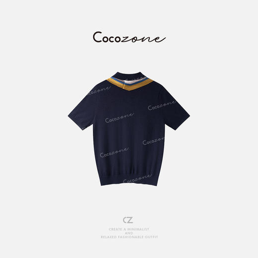 COCO ZONE 刘一一【100羊毛】POLO领带丝巾毛织上衣CD1A1166 商品图1