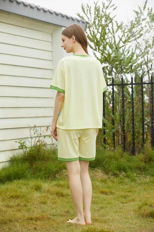 【满2件/99元】【秀黛】女撞色休闲短袖套装女士夏季睡衣家居服L2551054T【门店同款】【如遇缺货自动退款，介意勿拍】 商品图7