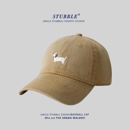 原创设计~腊肠狗刺绣棒球帽男女ins韩系百搭宽帽檐显脸小鸭舌帽子 商品图5