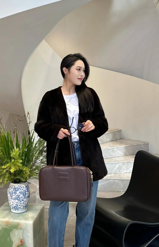 缪缪皮革手袋 石楠木色（LZ） 商品图6