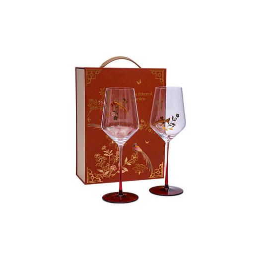 大英博物馆东方梦境系列双鹊传喜红酒对杯礼盒 商品图4