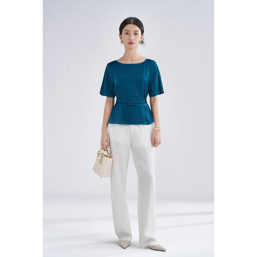 剩S/M/L/XL 【纯色短袖T恤高腰休闲裤两件套】套装女夏装减龄洋气减龄3808 商品图4