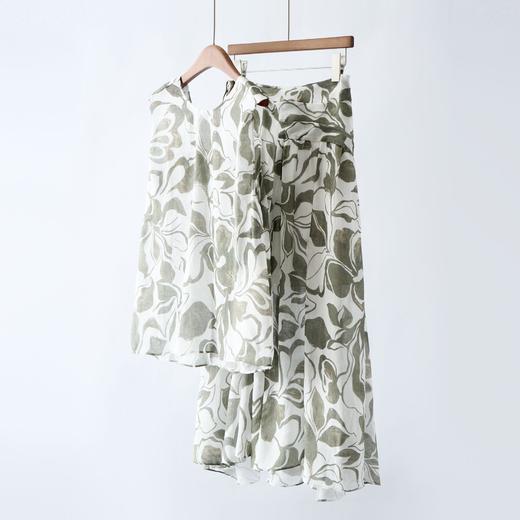 「自」全新升级【铂金会员321/天猫429/差价108】(95217)洛诗琳气质印花半身裙2025夏季新款天丝苎麻高腰显瘦A字裙 商品图4