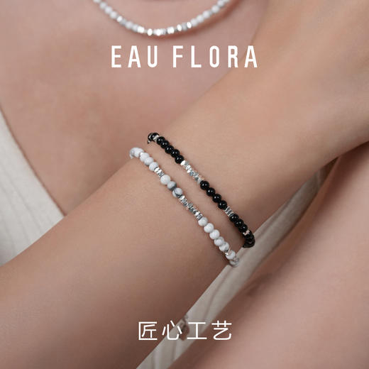 【烟雨江南】黑玛瑙&白松石·可抽拉手链 商品图4