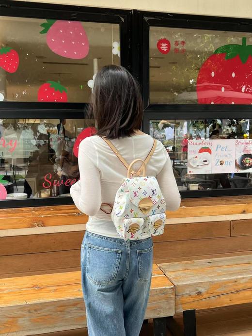 驴家 Venice 村上联名白三彩书包双肩包取材涂层帆布（JPH） 商品图6