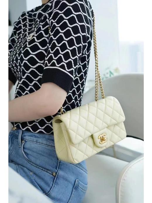 BT291 香奈儿 23S CF大mini 羊皮链条包 淡黄色（BT*MM）7.22直播款 商品图3
