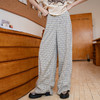 谜底休闲裤女2025秋季新款户外休闲格纹百搭宽松直筒裤257MK7760 商品缩略图1