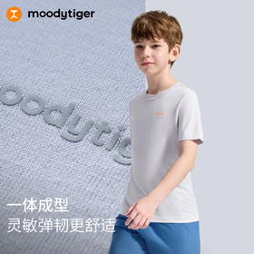 【DR暑假】moodytiger儿童T恤25夏新中性透气吸湿排汗一体短袖上衣52510111
