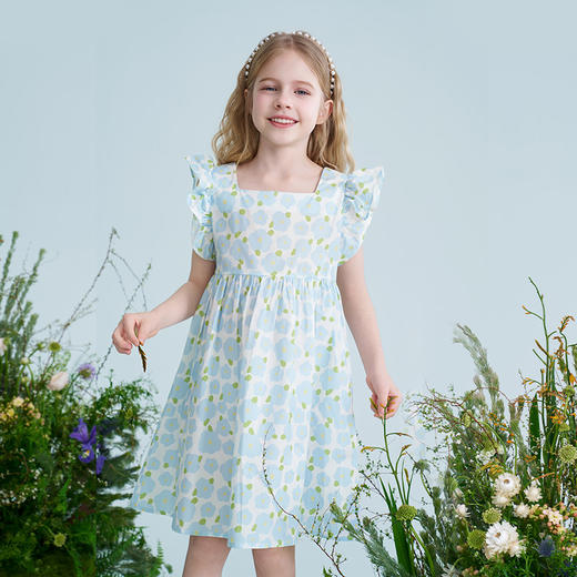 mettekids儿童连衣裙2025夏季新款女童碎花纯棉裙中大童公主裙子 商品图2