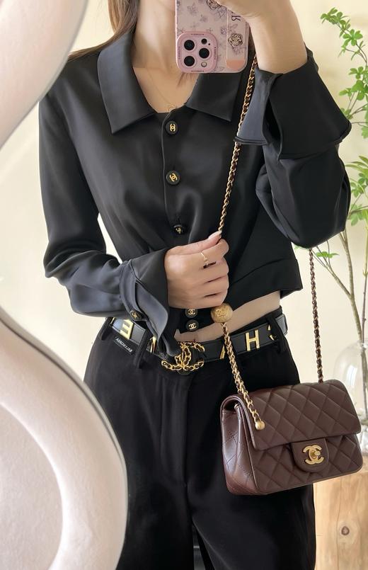 香奈儿  24K 新色金球方胖子 复古棕色 口盖包（LZ） 商品图6