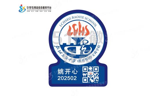 定制深圳市龙城高级中学（教育集团）宝荷学校校徽定做礼服包邮51 商品图0