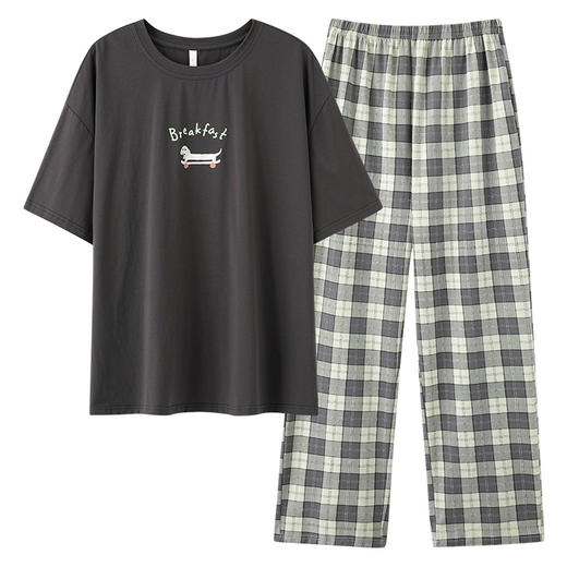 【178元/2套】【抗菌新疆棉】春夏季情侣睡衣 短袖长裤超柔舒适纯棉睡衣家居服 商品图4