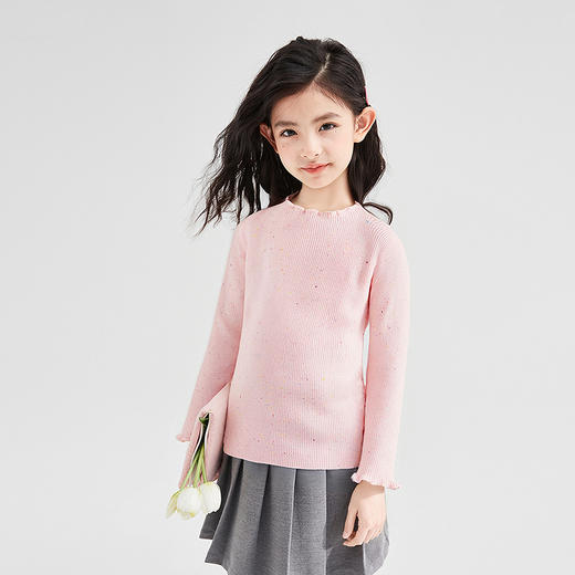 笛莎Deesha 童装女童毛衫2025冬新款女童打底半高领毛衣 商品图0
