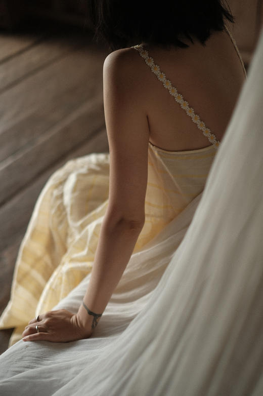 “小雏菊”真丝棉色织-超大幅摆裙 商品图4