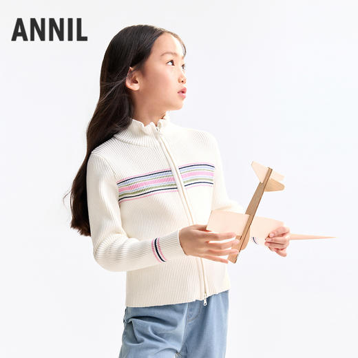 女童立领棉线开衫秋季新款安奈儿童装EG534541 商品图2