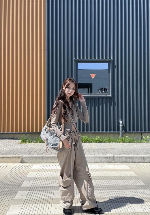 驴家 Carryall MM Monogram 灰丹宁满身徽标印花可拆卸调节肩带牛皮饰边棉单肩手提包 (JPH) 商品图4