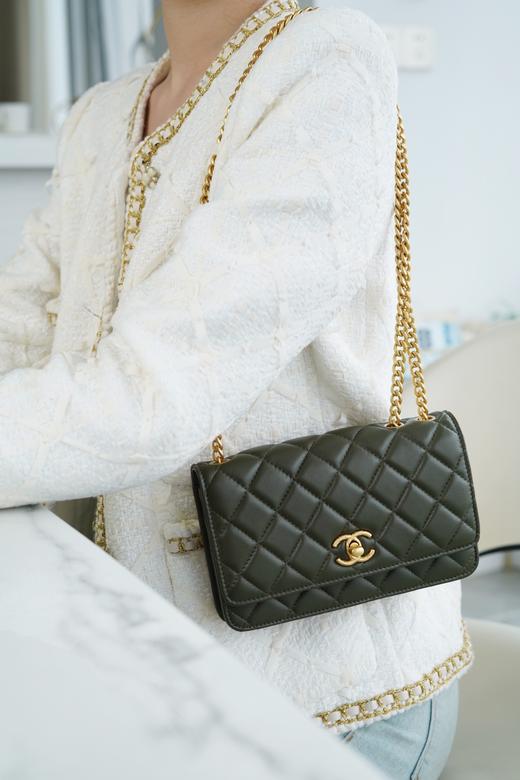 香奈儿 22k 正品皮 小金柱 调节扣woc包（LZ） 商品图8