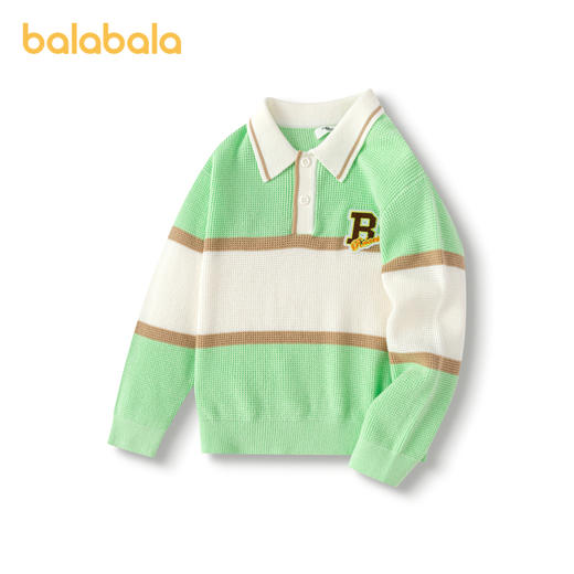 巴拉巴拉童装儿童毛衣华夫格学院风针织衫男童秋装POLO领上衣百搭 商品图4
