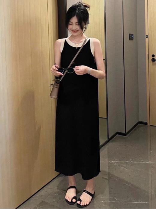 💥2025新款无袖针织背心裙‼️【MOMOTIABIN圆领条纹连衣裙YMC043】🌻小个子也可以驾驭，两个颜色，任你选！ 商品图1