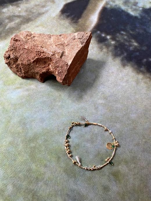 Jai  岩绿/粉晶哈拉和林星芒手链 商品图1