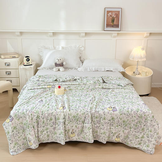 【超柔软糯】A类牛奶丝针织棉大豆夏被超柔软糯可水洗活性印花夏凉被 商品图6