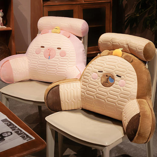 自然醒卡皮巴拉乳胶拥抱式腰靠护颈护腰靠枕靠背沙发抱枕床上看书孕妇枕头QYL 商品图7