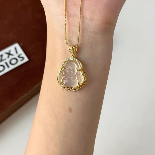 BM品牌玉髓佛公平安顺遂吊坠项链 商品图9