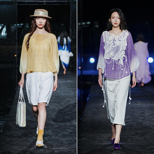 【林栖设计小店】【植物染】苎麻衬衣宽松多色手工渐变2025夏季新款上衣女1951155 商品图2