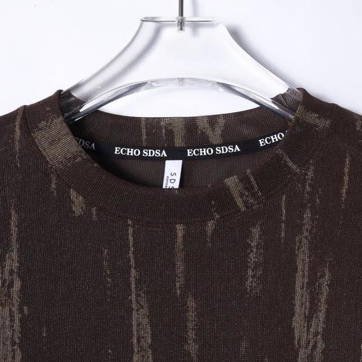 T4379SDSA夏季新款男士痞帅潮牌简约撞色洒金设计圆领长袖T恤高级感 商品图2