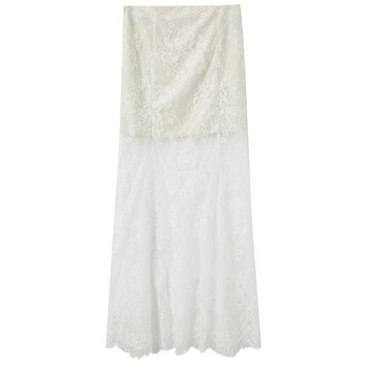 三彩2025秋季新款蕾丝半身裙浪漫长裙A字裙浪漫仙气M 商品图4