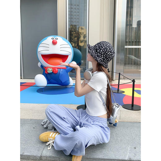 <曾小咸推荐>现货秒杀！卖完不补 ！微信打折价！蓝色条纹休闲裤束脚裤 日常179.99 立减80 秒杀99.99！ 商品图3