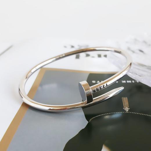 【95新】Cartier卡地亚Juste un Clou系列B604831818K白金粗版无钻钉子手镯18号中性款现售价：34300！110725AK02 商品图6