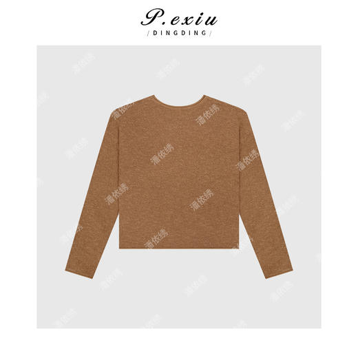 A009潘依绣丁丁宠粉PanYiXiu/潘依绣【咖啡星期一】人丝亚麻竹节肌理感针织上衣ZZ0885 商品图2