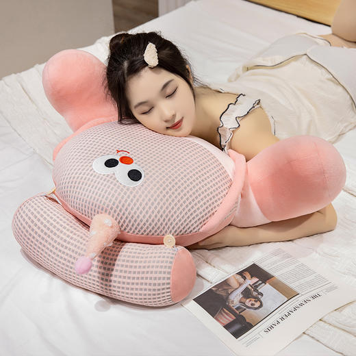 自然醒多巴胺大眼萌怪拥抱式腰靠冰丝靠枕床头软包大靠背榻榻米飘窗护腰靠垫夏QYL 商品图12