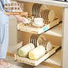 【免安装橱柜抽拉式碗碟置物架8514】💧卫生又干净，超级实用，✅   免打孔抽！抽拉碗盘架，厨房收纳秒变魔术空间  告别打孔烦恼！ 商品缩略图1