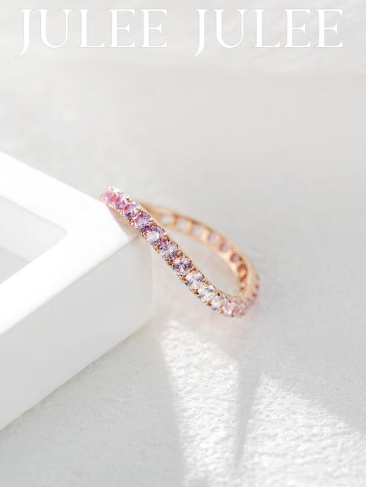 JULEE JULEE茱俪珠宝 18K玫瑰金精切蓝宝石戒指 商品图6
