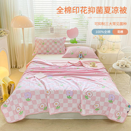 【维科家纺】全棉印花抑菌夏凉被-花栖 商品图0