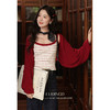 鹿向南「晨露玫瑰」法式复古红色针织开衫女早秋气质短款长袖外搭 商品缩略图0