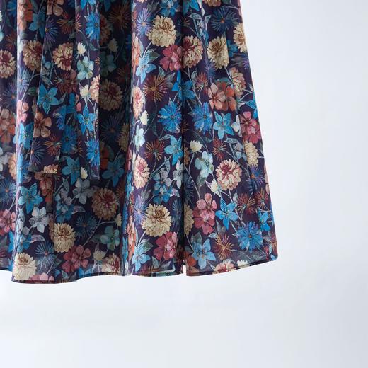 「自」全新升级【铂金会员330/天猫439/差价109】(13555)洛诗琳复古气质印花连衣裙2025夏季新款V领显瘦系带裙女 商品图3