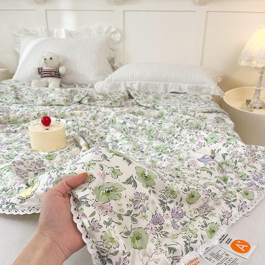 【超柔软糯】A类牛奶丝针织棉大豆夏被超柔软糯可水洗活性印花夏凉被 商品图11
